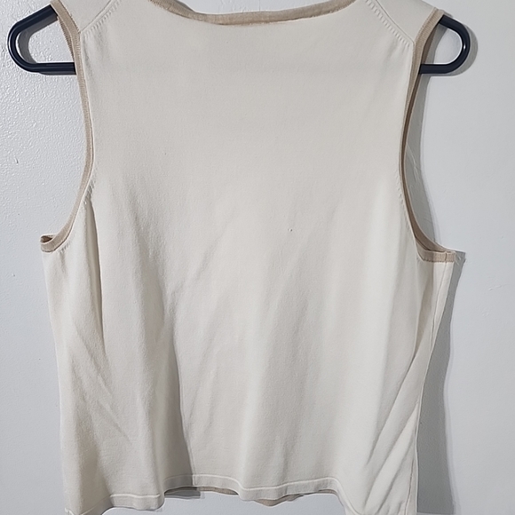 Womens Sleeveless Tan Halter Silk Knit Top XL NWT - Picture 5 of 5